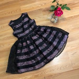 Purple & black girls formal dress with full skirt